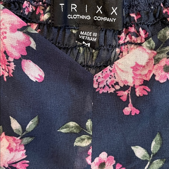 Upcycled Denim Jeans & Floral Ruffle Crop Top Set Boho Y2K One-of-a-Kind - Picture 12 of 13